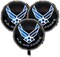 U.S. Air Force logo, 3-18” Round Mylar Balloons. Officially Licensed with the U.S. Air Force!